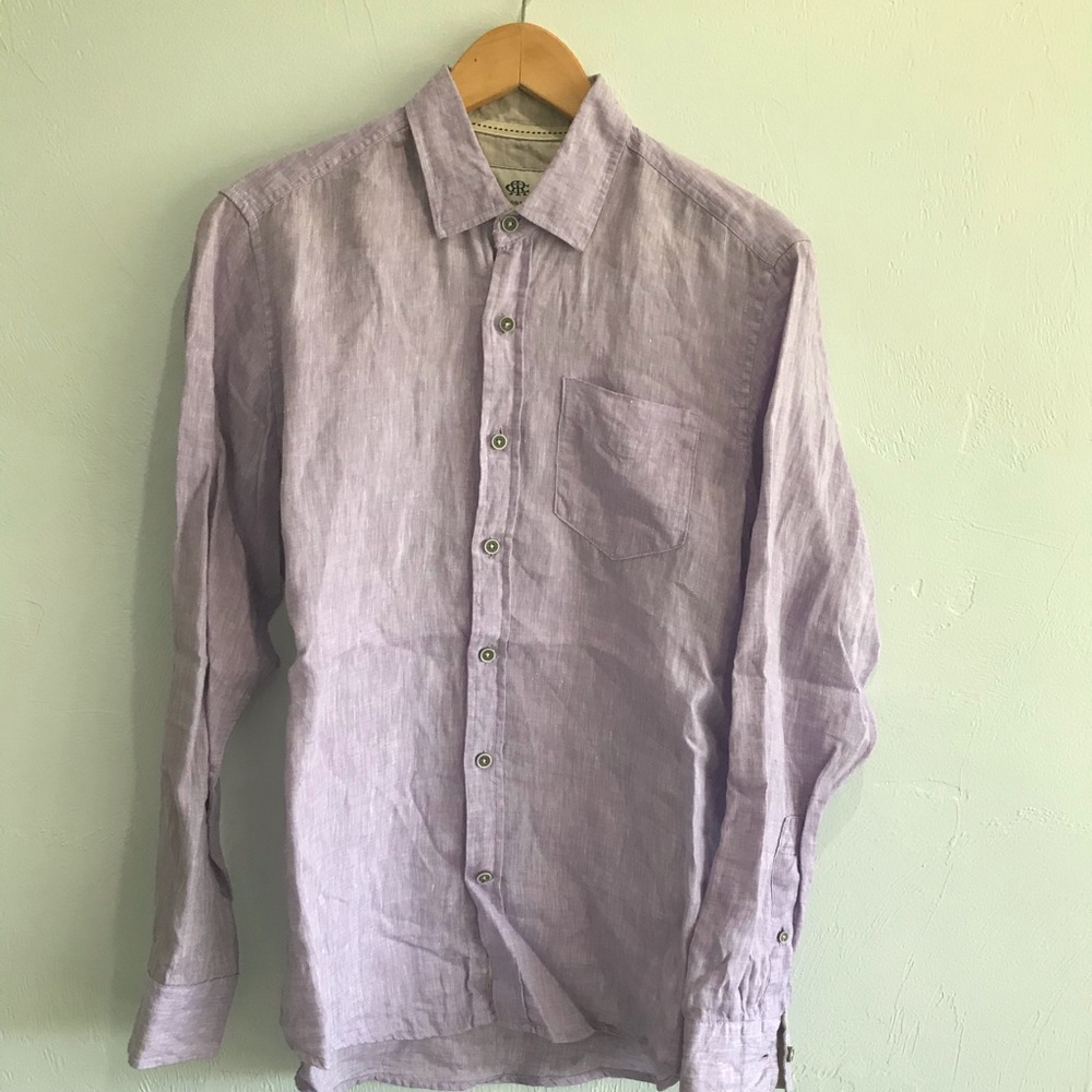 Report Collection Purple Long Sleeve Button Up Dress Shirt